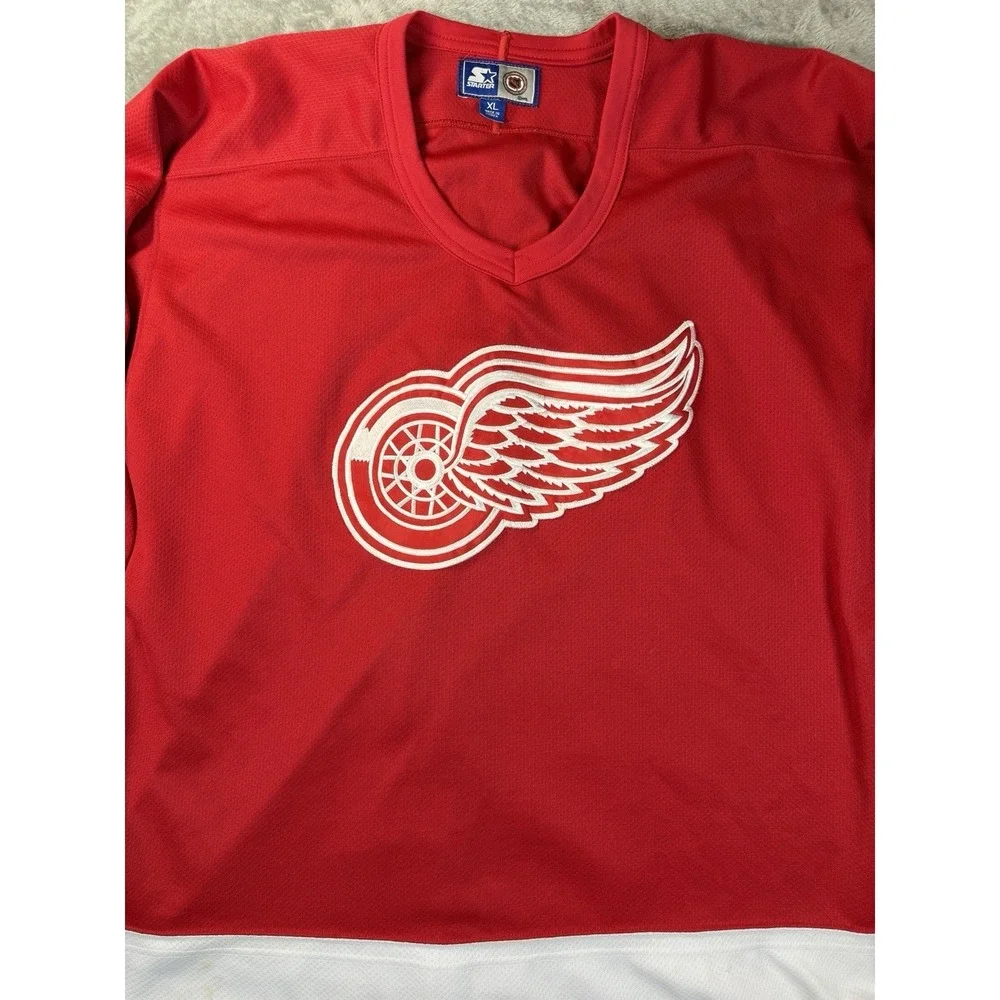 Vintage Starter Detroit Red Wings Jersey Mens XL NHL Hockey Red Pullover